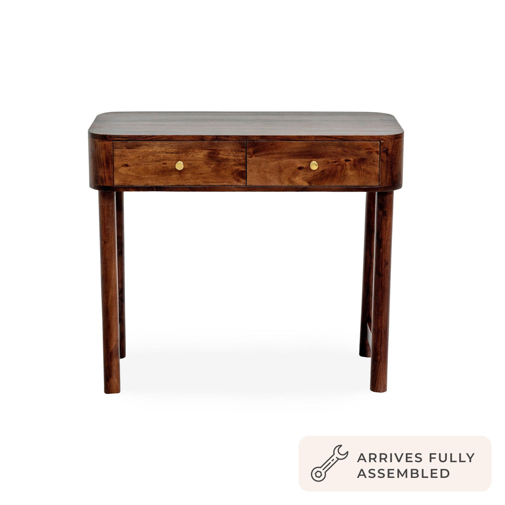 Dusklia - Avery Acacia Wood Dressing Table Console - Walnut