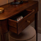 Dusklia - Avery Acacia Wood Dressing Table Console - Walnut