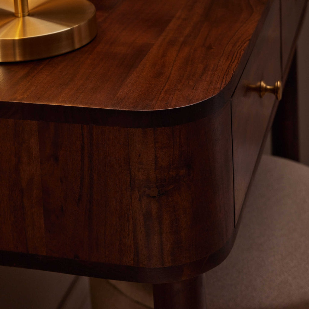 Dusklia - Avery Acacia Wood Dressing Table Console - Walnut