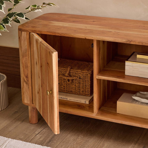 Dusklia - Avery Acacia Wood Tv Unit for TVs up to 50 - Natural