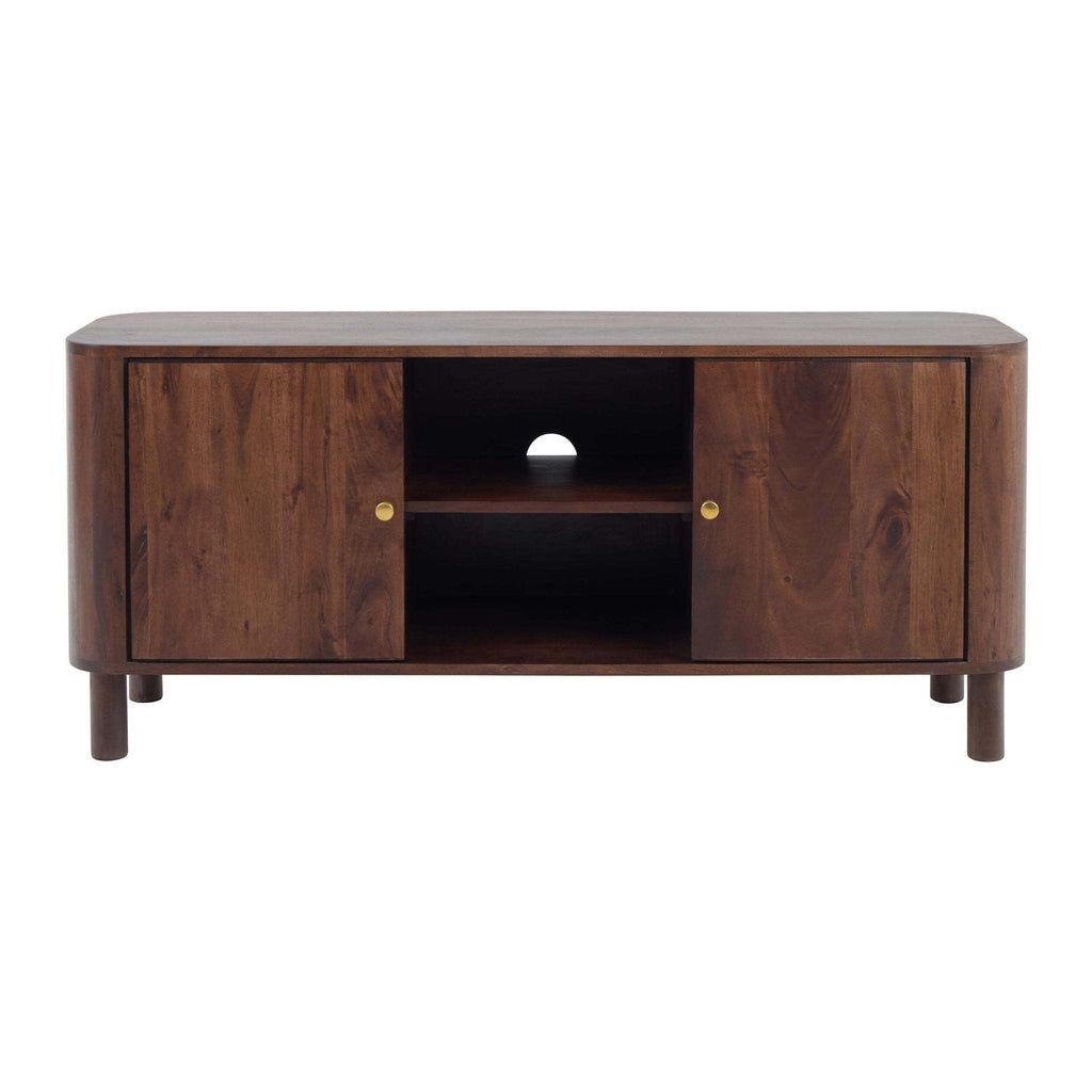 Dusklia - Avery Acacia Wood Tv Unit for TVs up to 50 - Walnut