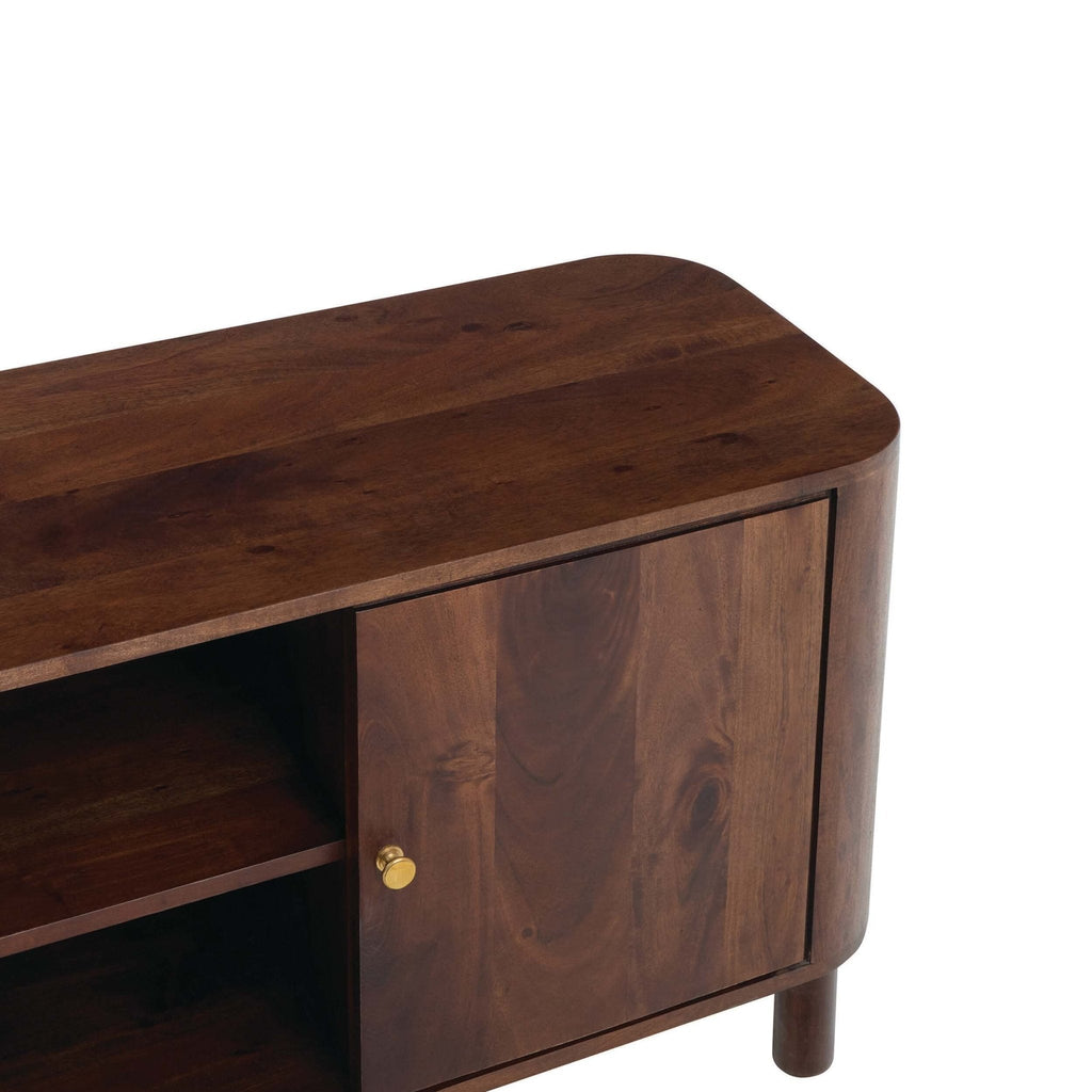 Dusklia - Avery Acacia Wood Tv Unit for TVs up to 50 - Walnut