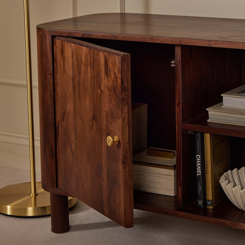 Dusklia - Avery Acacia Wood Tv Unit for TVs up to 50 - Walnut