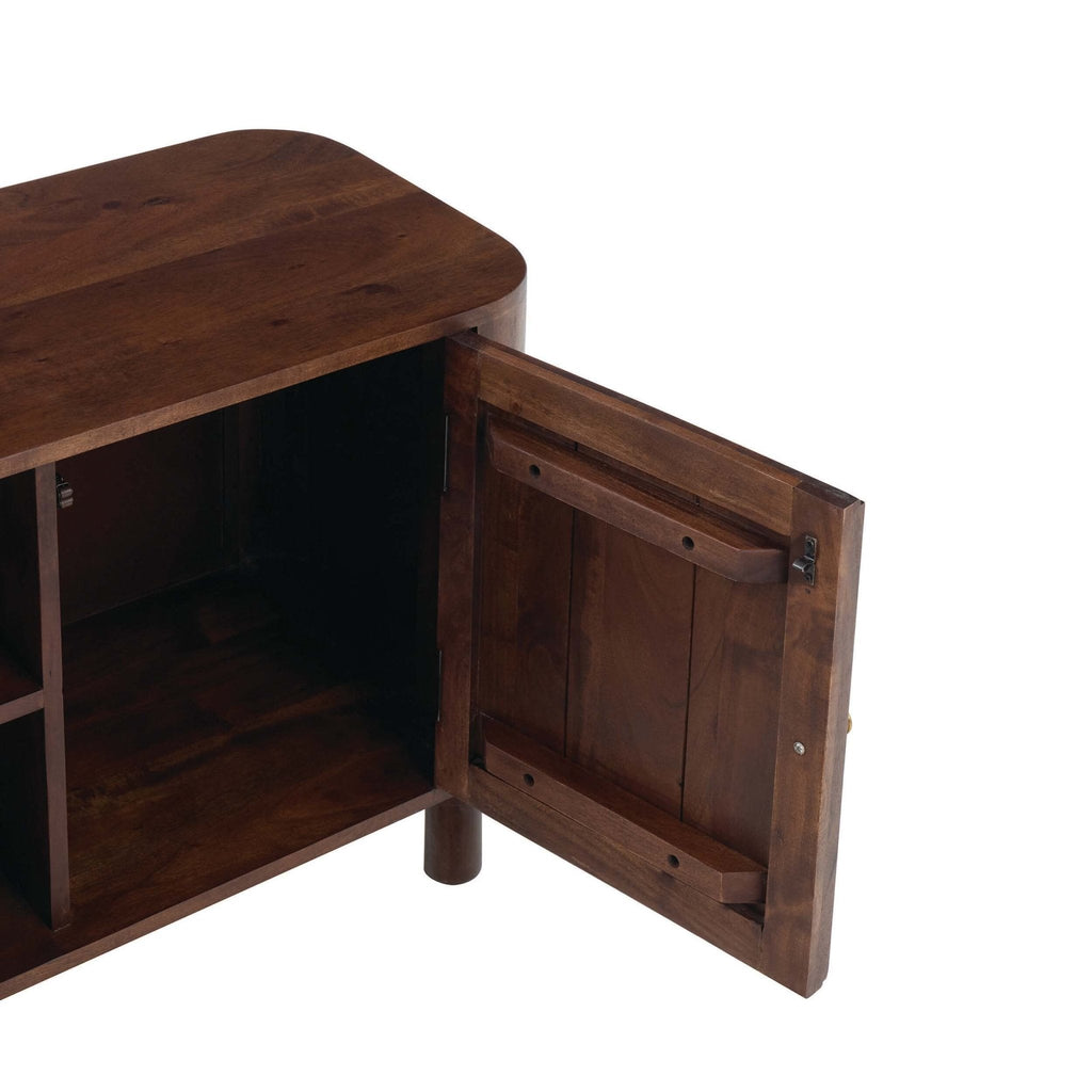 Dusklia - Avery Acacia Wood Tv Unit for TVs up to 50 - Walnut