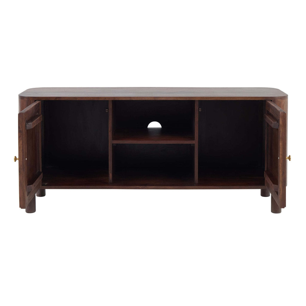 Dusklia - Avery Acacia Wood Tv Unit for TVs up to 50 - Walnut