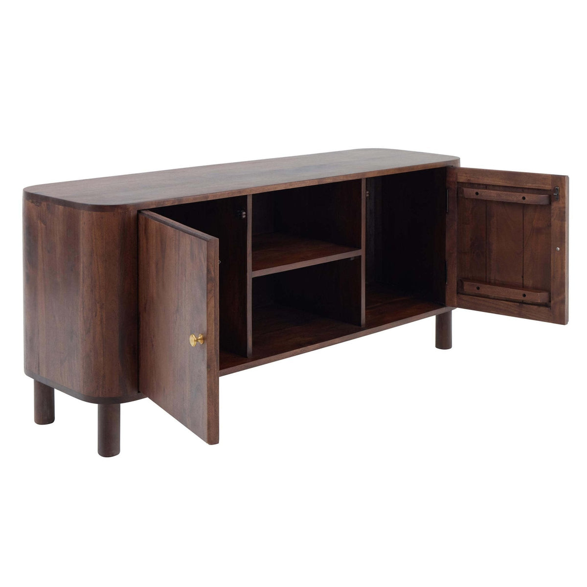 Dusklia - Avery Acacia Wood Tv Unit for TVs up to 50 - Walnut