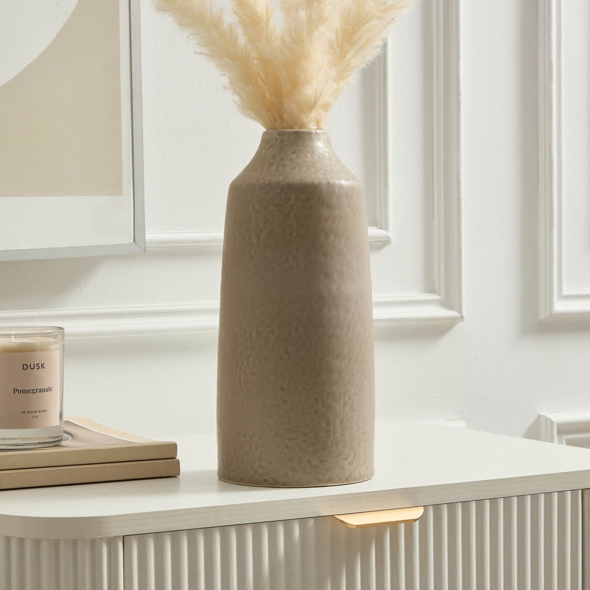 Dusklia - Azalea Matt Effect Vase - Taupe