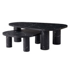 Dusklia - Azra Nesting Coffee Tables - Black Marble Effect