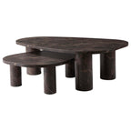 Dusklia - Azra Nesting Coffee Tables - Brown Marble Effect