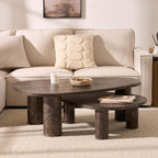 Dusklia - Azra Nesting Coffee Tables - Brown Marble Effect
