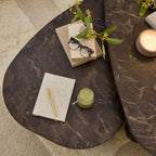 Dusklia - Azra Nesting Coffee Tables - Brown Marble Effect