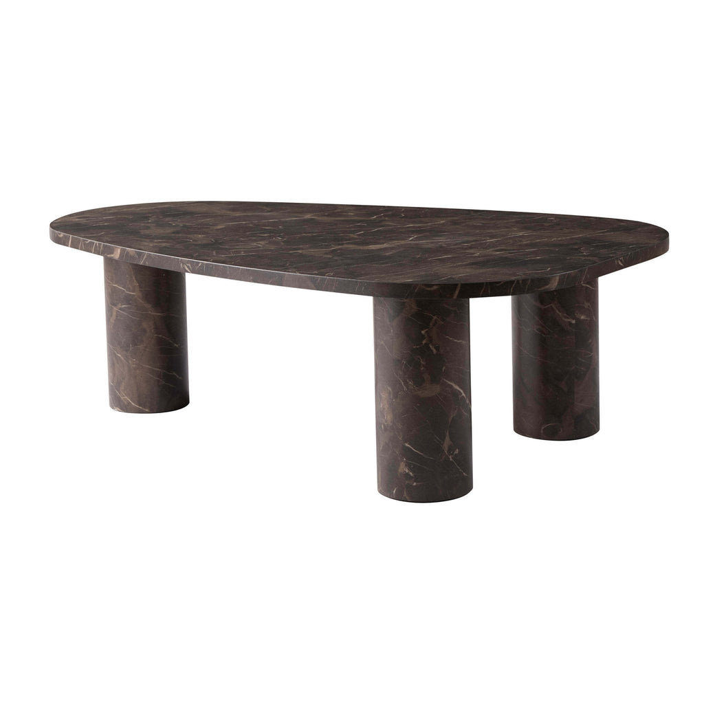 Dusklia - Azra Nesting Coffee Tables - Brown Marble Effect