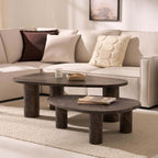 Dusklia - Azra Nesting Coffee Tables - Brown Marble Effect