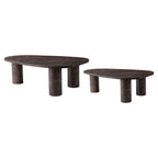 Dusklia - Azra Nesting Coffee Tables - Brown Marble Effect