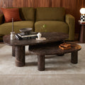 Dusklia - Azra Nesting Coffee Tables - Brown Marble Effect