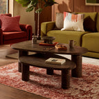 Dusklia - Azra Nesting Coffee Tables - Brown Marble Effect