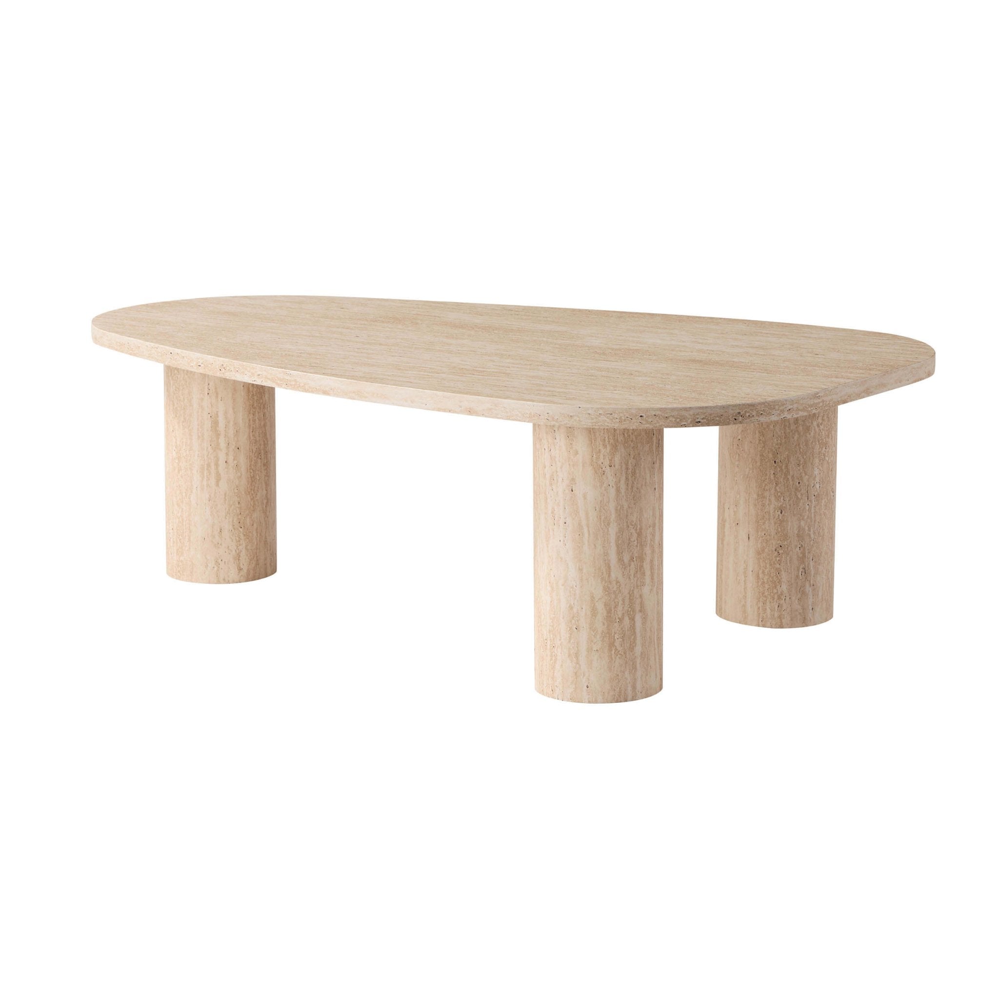 Dusklia - Azra Nesting Coffee Tables - Travertine Marble Effect