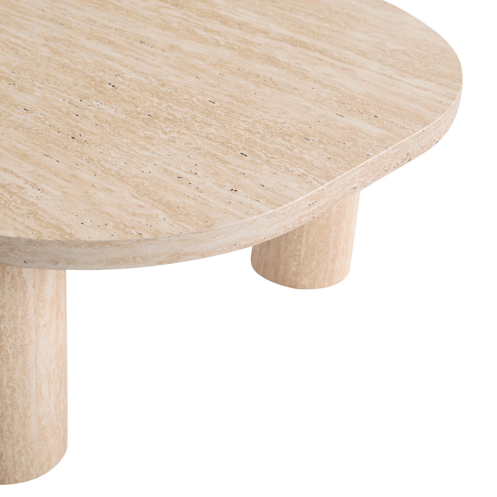 Dusklia - Azra Nesting Coffee Tables - Travertine Marble Effect