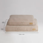 Dusklia - Bailey Pillow Dog Bed - Natural Herringbone