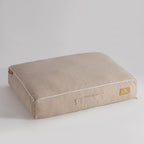 Dusklia - Bailey Pillow Dog Bed - Natural Herringbone