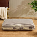 Dusklia - Bailey Striped Pillow Dog Bed - Chocolate