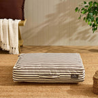 Dusklia - Bailey Striped Pillow Dog Bed - Chocolate