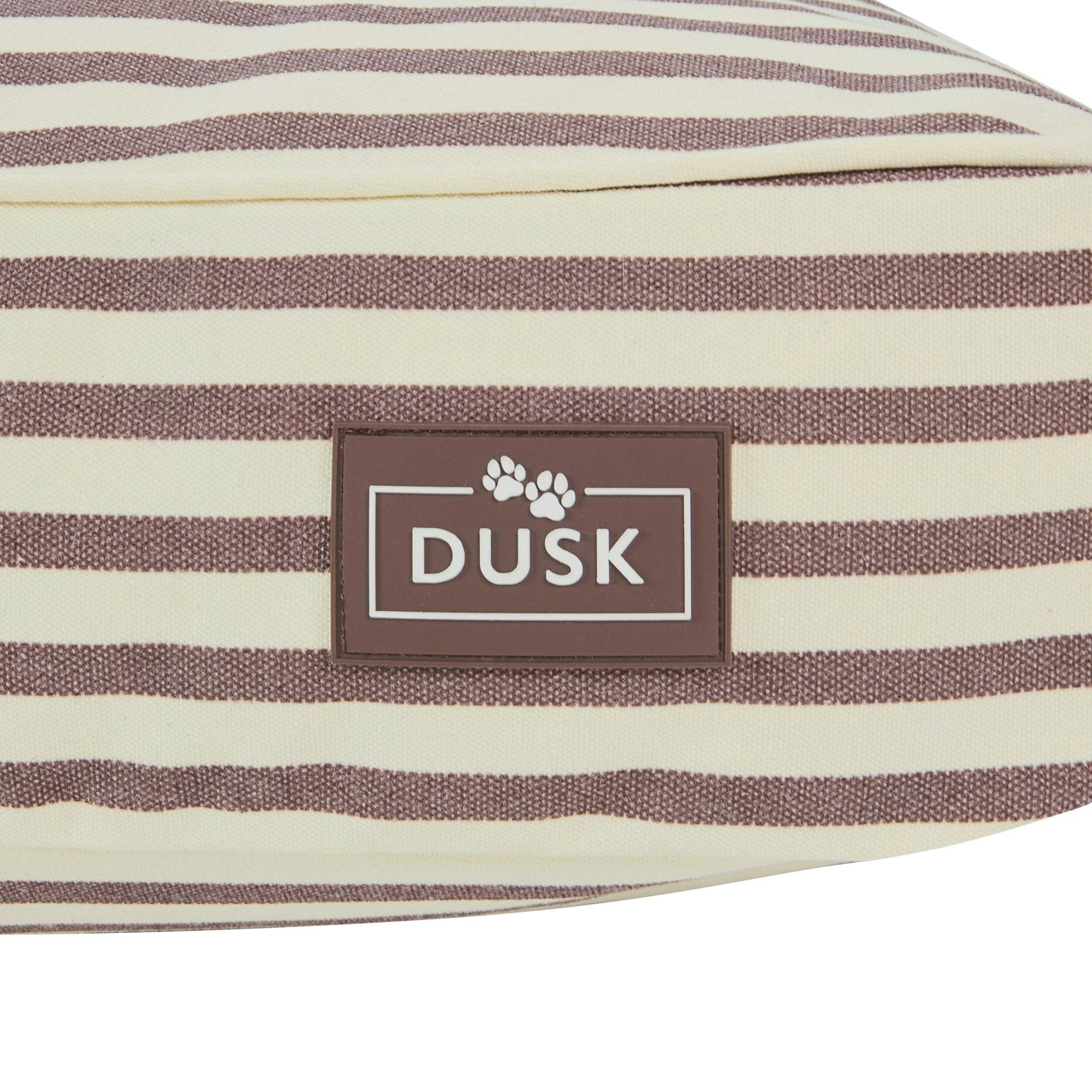 Dusklia - Bailey Striped Pillow Dog Bed - Chocolate