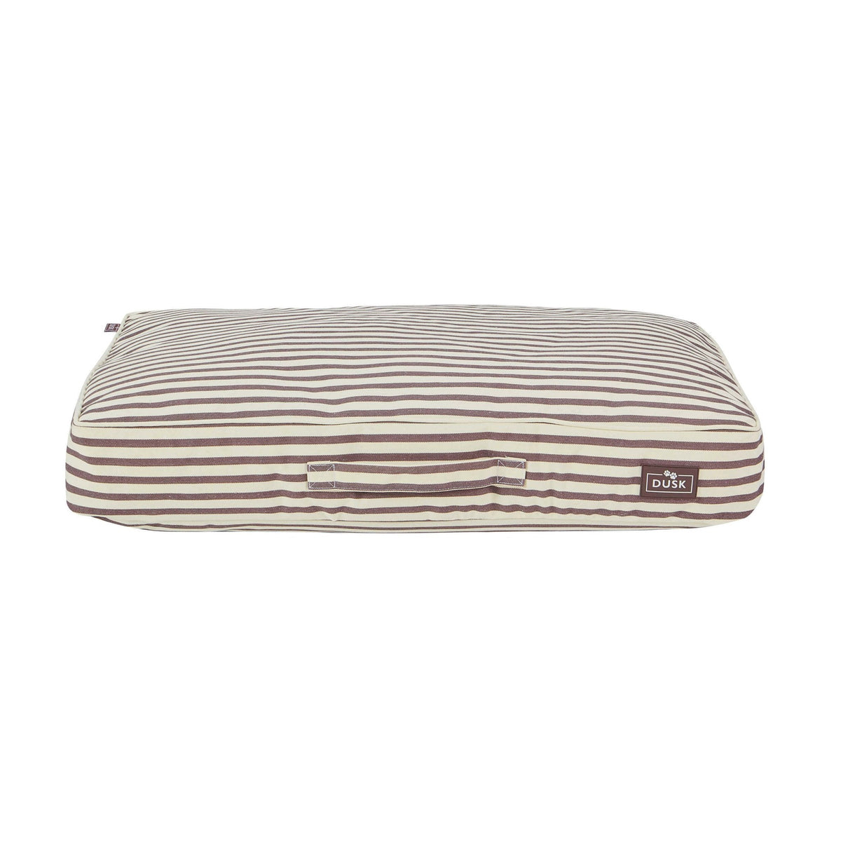 Dusklia - Bailey Striped Pillow Dog Bed - Chocolate
