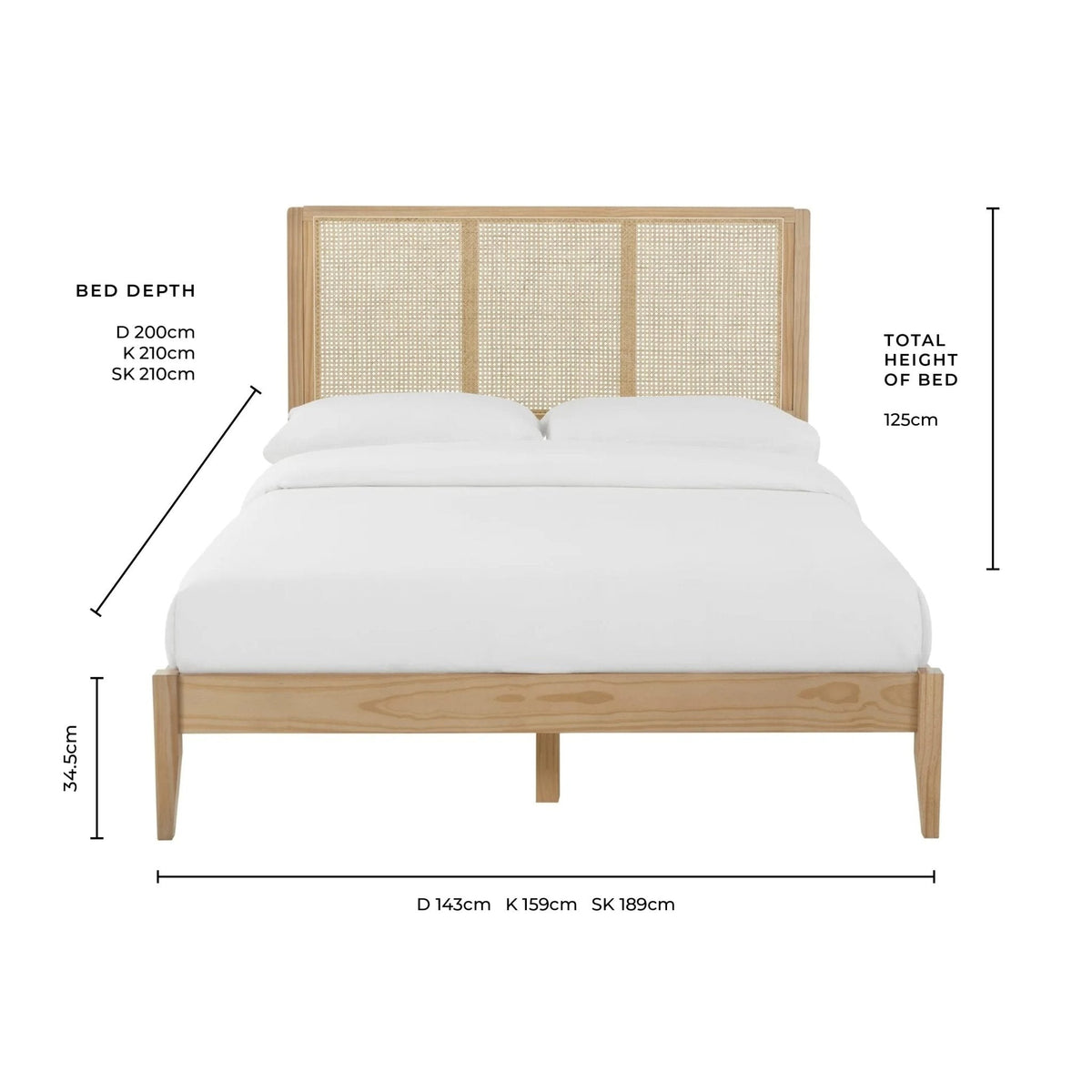 Dusklia - Bali Rattan Bed Frame - Black