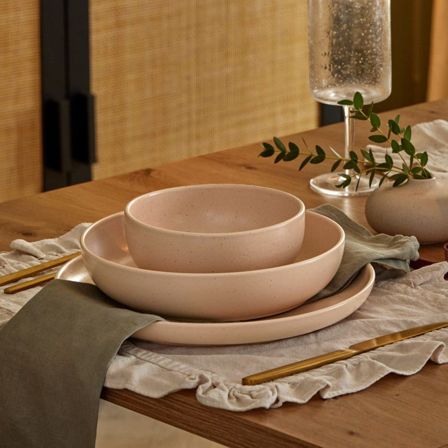 Dusklia - Balos Stoneware Serving Bowl - Pink Sand