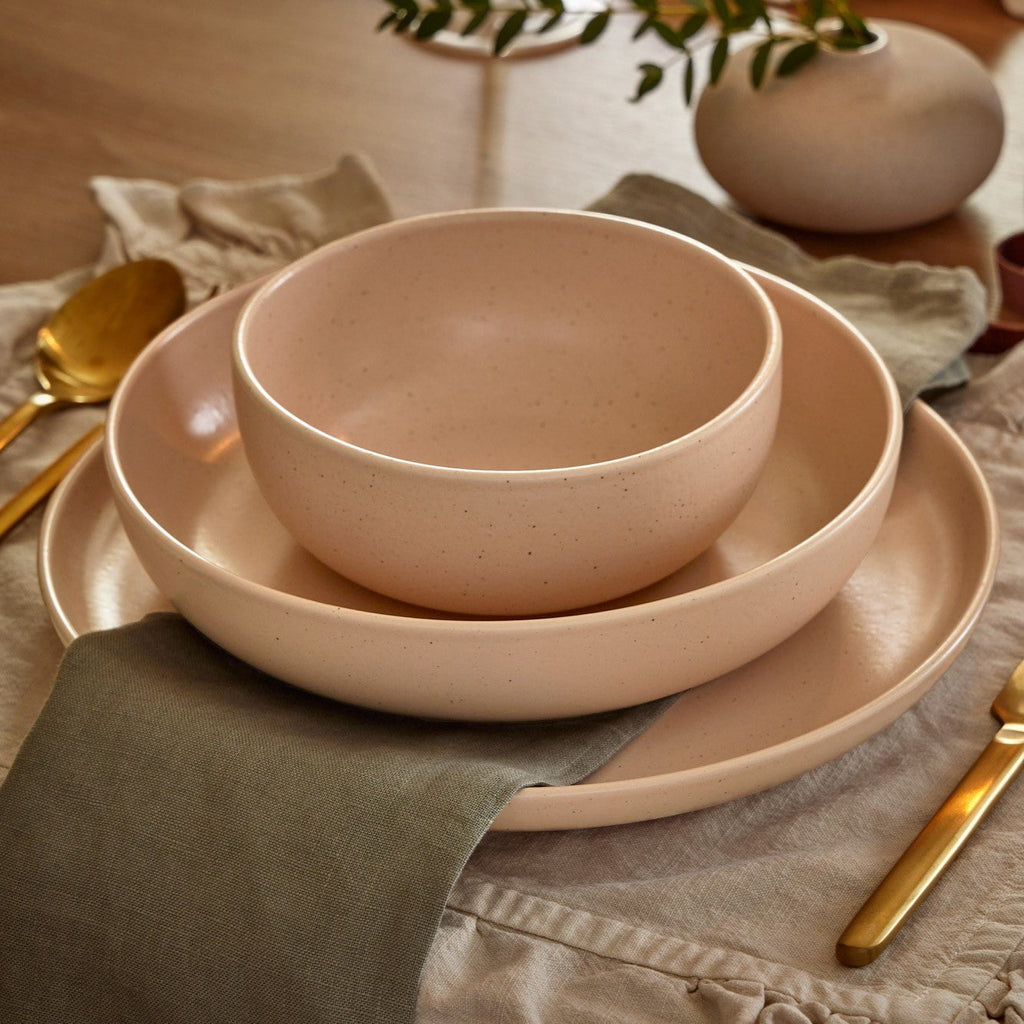 Dusklia - Balos Stoneware Serving Bowl - Pink Sand