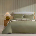 Dusklia - Super Soft Bamboo 300 Thread Count Cotton Plain Dye Duvet Cover - Olive