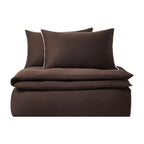 Dusklia - Super Soft Bamboo 300 Thread Count Cotton Plain Dye Duvet Cover - Chocolate