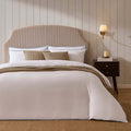 Dusklia - Super Soft Bamboo 300 Thread Count Cotton Plain Dye Duvet Cover - White/Blue