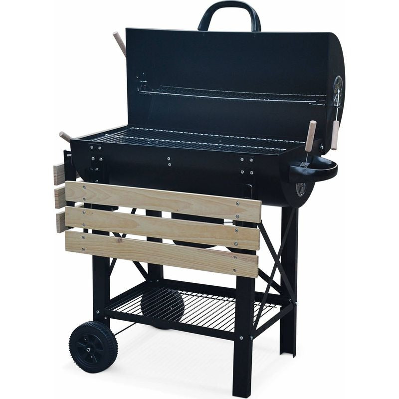 Barbecue Américain Charbon de Bois REVO Malaga – Fumoir avec Thermomètre