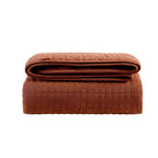 Dusklia - Bavaro Velvet Quilted Stitch Detail Bedspread - Burnt Orange