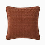 Dusklia - Bavaro Velvet Quilted Stitch Detail Cushion Cover - Burnt Orange