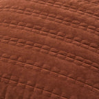 Dusklia - Bavaro Velvet Quilted Stitch Detail Cushion Cover - Burnt Orange