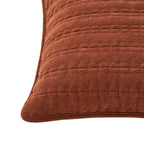 Dusklia - Bavaro Velvet Quilted Stitch Detail Cushion Cover - Burnt Orange