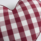 Dusklia - Beau Gingham Love Heart Dog Bed - White/Red