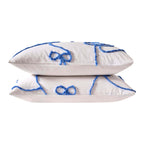 Dusklia - Bella 100% Cotton Tufted Bows Duvet Cover & Pillowcase Set - Light Cornflower