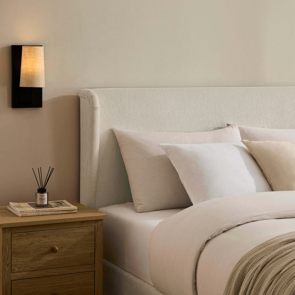 Dusklia - Berkeley Ottoman Storage Bed - Chenille Ecru