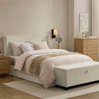 Dusklia - Berkeley Ottoman Storage Bed - Chenille Ecru