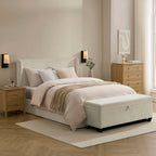 Dusklia - Berkeley Ottoman Storage Bed - Chenille Ecru