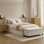 Dusklia - Berkeley Ottoman Storage Bed - Chenille Ecru
