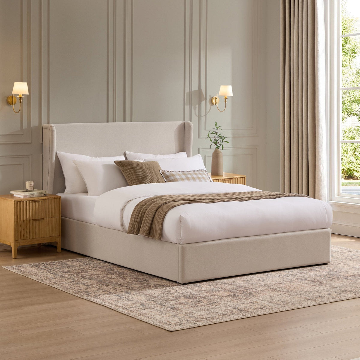 Dusklia - Berkeley Ottoman Storage Bed - Natural