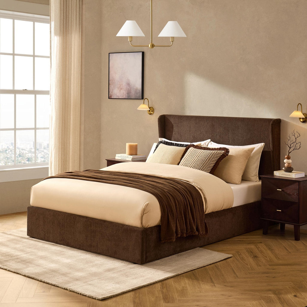 Dusklia - Berkeley Ottoman Storage Bed - Textured Cappuccino