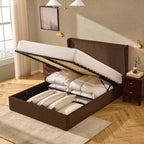 Dusklia - Berkeley Ottoman Storage Bed - Textured Cappuccino