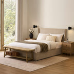 Dusklia - Berkeley Ottoman Storage Bed - Textured Oatmeal