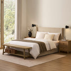 Dusklia - Berkeley Ottoman Storage Bed - Textured Oatmeal